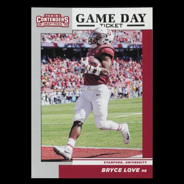 Bryce Love 2019 Contender Draft Picks Game Day Ticket Cardinal