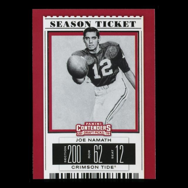 Joe Namath 2019 Contender Draft Picks Season Ticket Crimson Tide