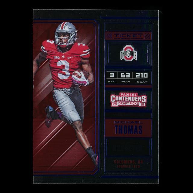 Michael Thomas 2018 Contenders Draft Picks Blue Foil Buckeyes/Saint