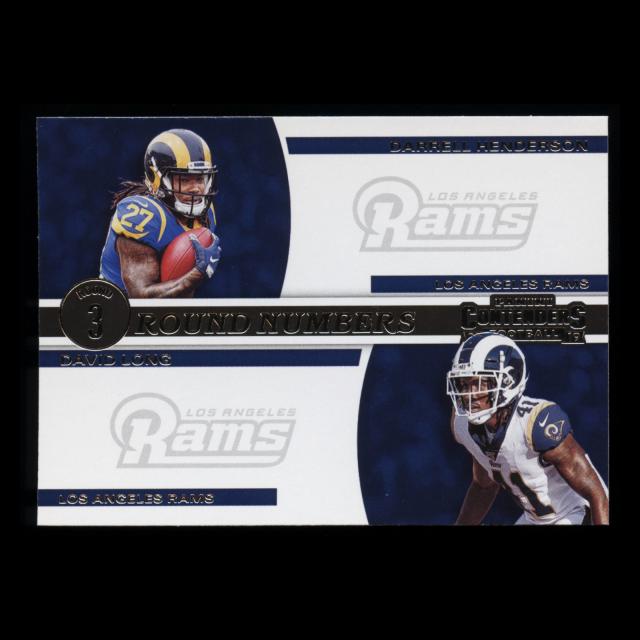 Darrell Henderson/David Long 2019 Contenders Round Numbers Rams