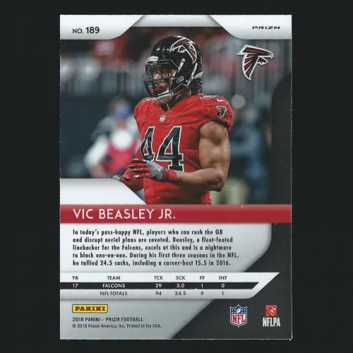 Vic Beasley Jr. 2018 Prizm Green Pulsar Falcons