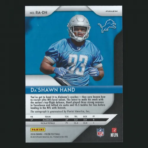 Da'Shawn Hand 2018 Prizm Green Pulsar Auto Lions