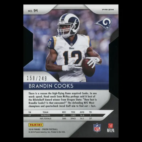 Brandin Cooks 2018 Prizm Orange Die Cut Rams 158/249