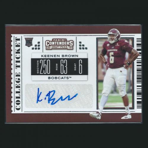 Keenen Brown RC 2019 Contenders Draft Picks Rookie Auto Bobcats