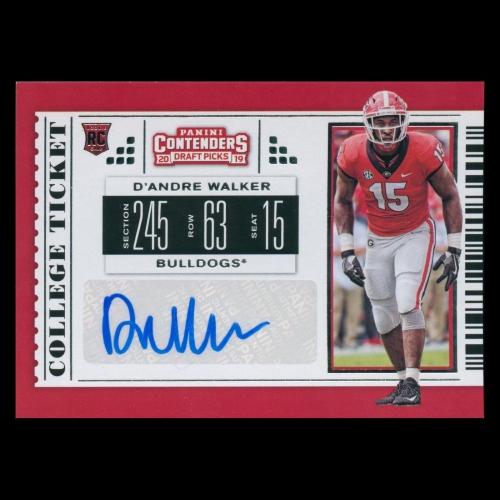 D'Andre Walker RC 2019 Contenders Draft Picks Rookie Auto Bulldogs | Titans