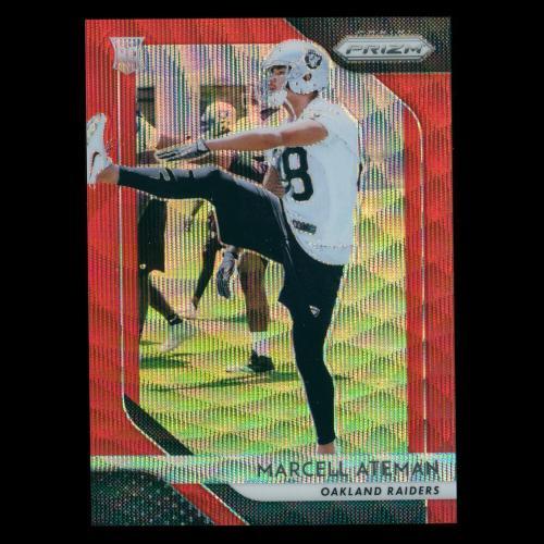 Marcell Ateman RC 2018 Prizm Red Wave Rookie Raiders 018/149