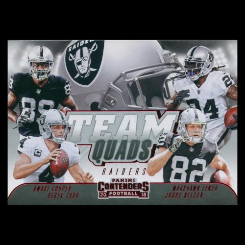 Amari Cooper | Derek Carr | Marshawn Lynch | Jordy Nelson 2018 Contenders Team Quad Raiders
