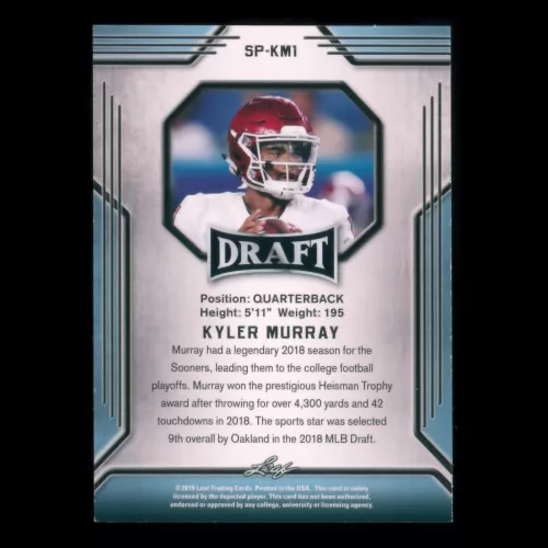 Kyler Murray 2019 Leaf Draft Sooners/Cardinals