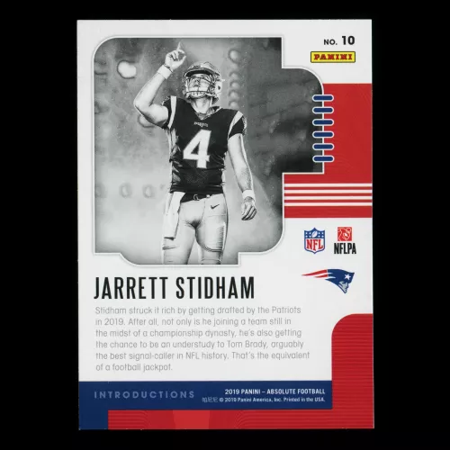 Jarrett Stidham RC 2019 Absolute Introductions Patriots