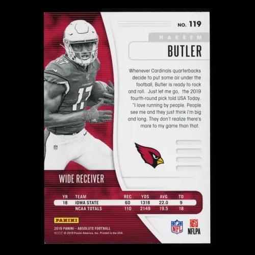 Hakeem Butler RC 2019 Absolute Rookie Cardinals