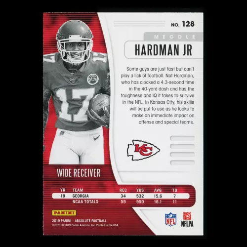 Mecole Hardman Jr. RC 2019 Absolute Rookie Chiefs