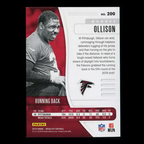 Qadree Ollison RC 2019 Absolute Rookie Falcons