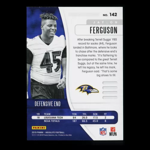 Jaylon Ferguson RC 2019 Absolute Rookie Ravens