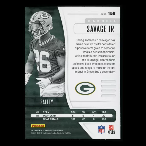 Darnell Savage Jr. RC 2019 Absolute Rookie Packers