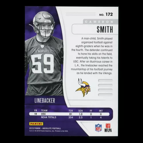 Cameron Smith RC 2019 Absolute Rookie Vikings
