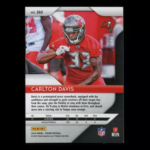 Carlton Davis RC 2018 Prizm Rookie Buccaneers