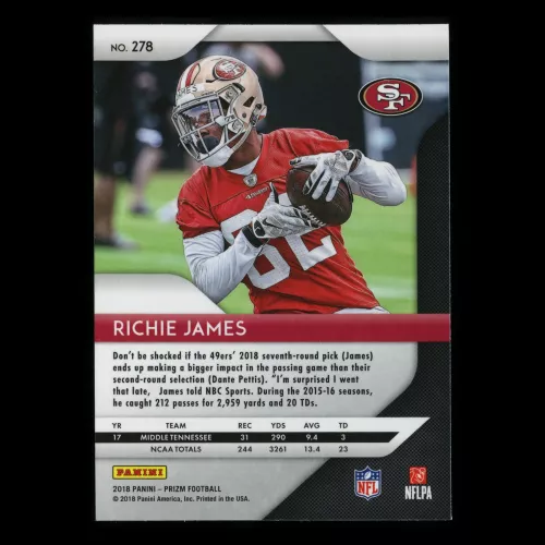 Richie James RC 2018 Prizm Rookie 49ers
