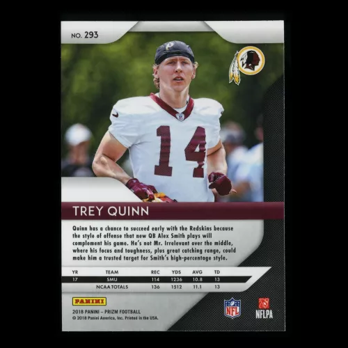 Trey Quinn RC 2018 Prizm Rookie Redskins