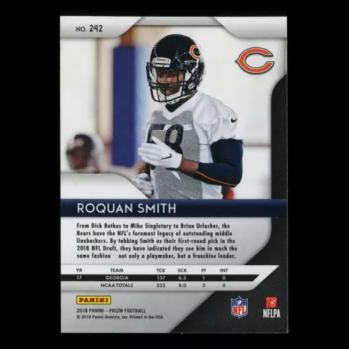 Roquan Smith RC 2018 Prizm Rookie Bears