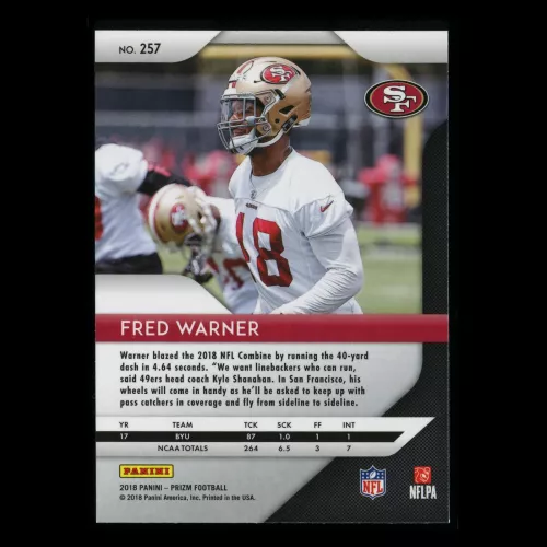 Fred Warner RC 2018 Prizm Rookie 49ers
