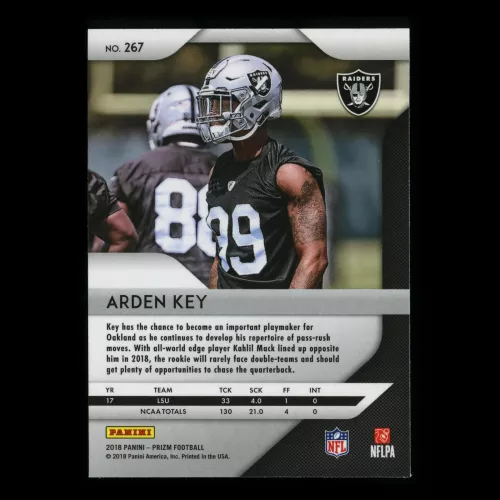 Arden Key RC 2018 Prizm Rookie Raiders