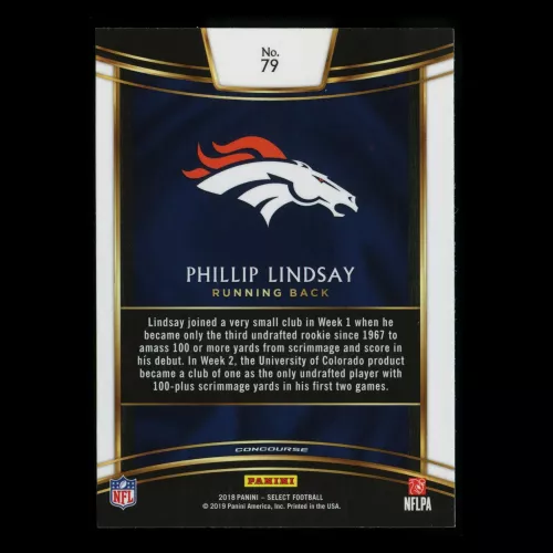 Phillip Lindsay RC 2018 Select Rookie Broncos