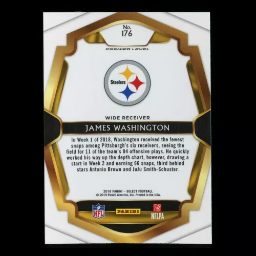 James Washington RC 2018 Select Premier Level Rookie Steelers