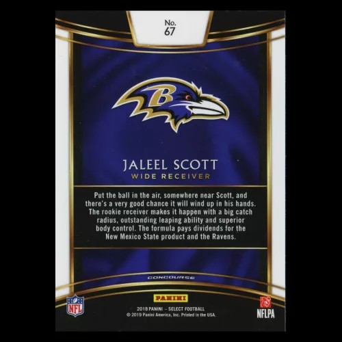 Jaleel Scott RC 2018 Select Rookie Ravens