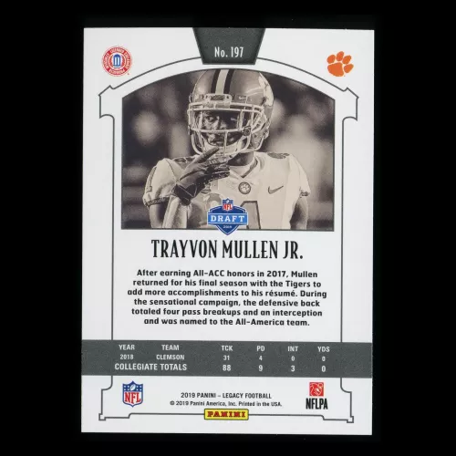 Trayvon Mullen Jr. RC 2019 Legacy Rookie Tigers/Raiders