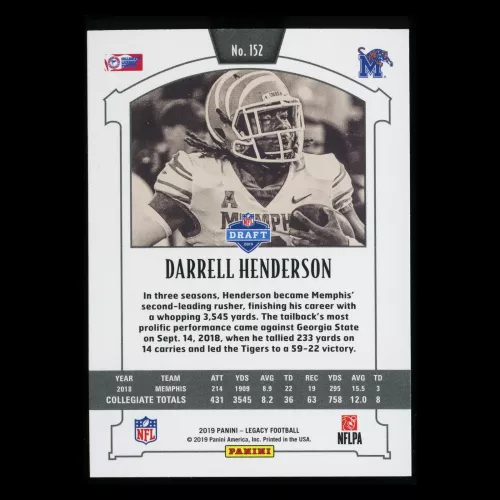 Darrell Henderson RC 2019 Legacy Rookie Tigers/Rams