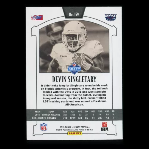 Devin Singletary RC 2019 Legacy Rookie FAU/Bills