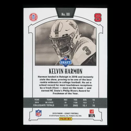 Kelvin Harmon RC 2019 Legacy Rookie Wolfpack/Redskins