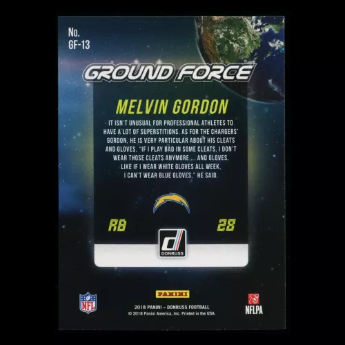 Melvin Gordon 2018 Donruss Ground Force Chargers