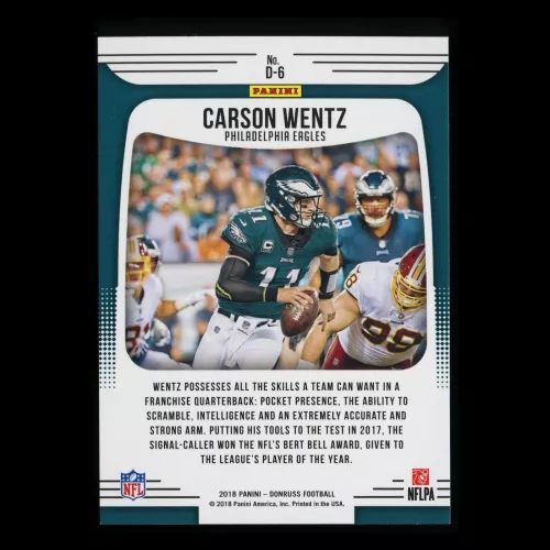 Carson Wentz 2018 Donruss Dominators Eagles