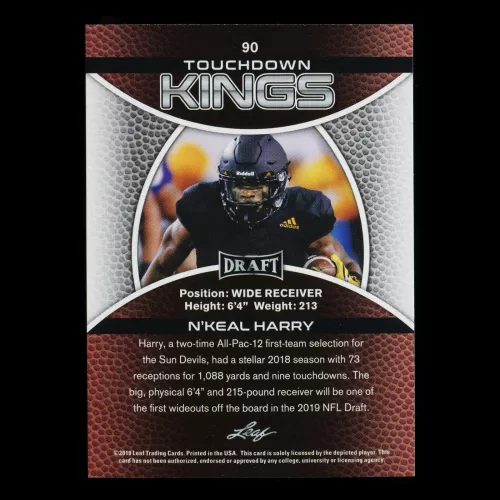 N'Keal Harry 2019 Leaf Draft Gold Touchdown Kings Sun Devils/Patriots