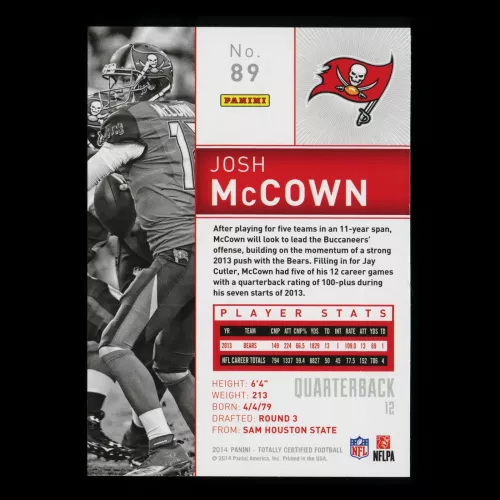 Josh McCown 2014 Totally Certified Buccaneers
