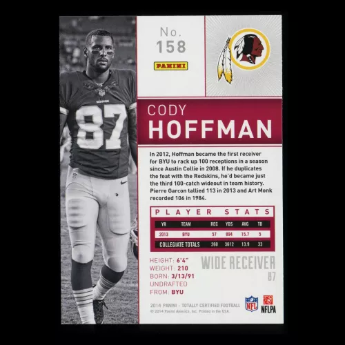 Cody Hoffman 2014 Totally Certified Redskins