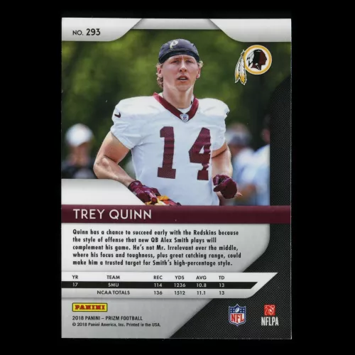 Trey Quinn RC 2018 Prizm Rookie Redskins