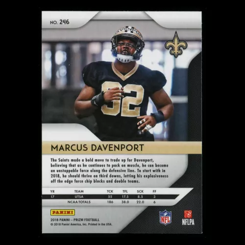 Marcus Davenport RC 2018 Prizm Rookie Saints