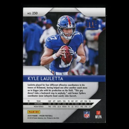 Kyle Lauletta RC 2018 Prizm Rookie Giants