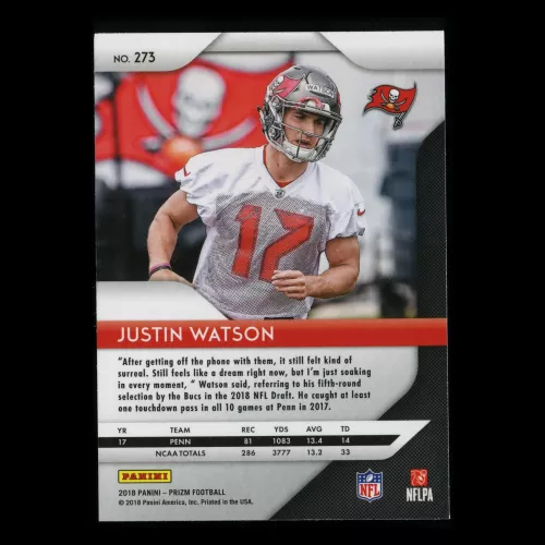 Justin Watson RC 2018 Prizm Rookie Buccaneers