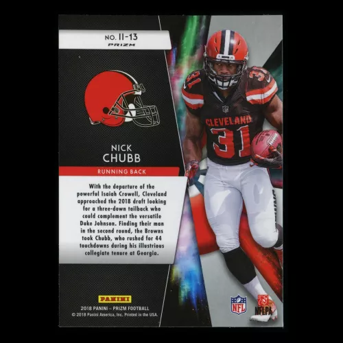 Nick Chubb 2018 Prizm Silver Instant Impact Browns
