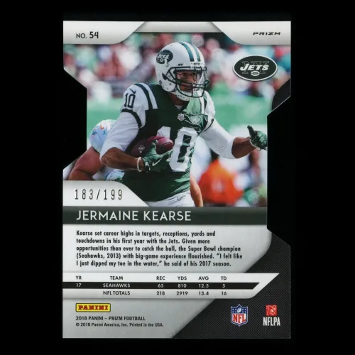 Jermaine Kearse 2018 Prizm Light Blue Die Cut Jets 183/199