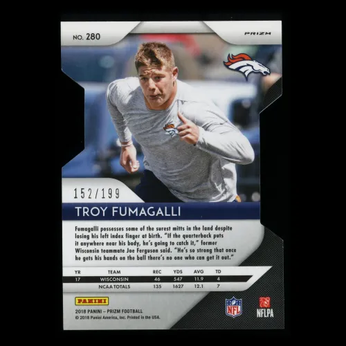 Troy Fumagalli RC 2018 Prizm Light Blue Die Cut Rookie Broncos 152/199