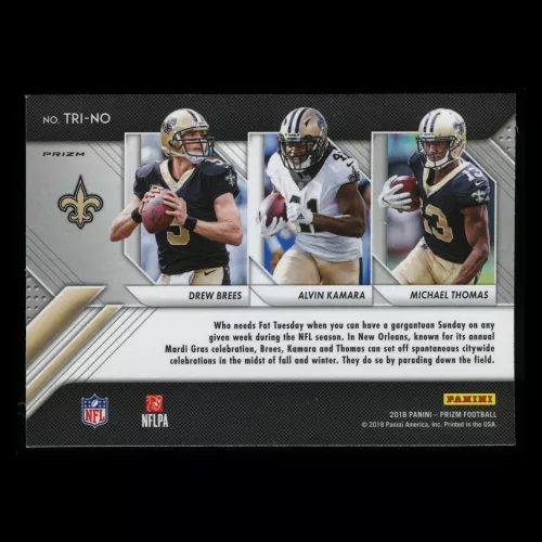 Drew Brees | Alvin Kamara | Michael Thomas 2018 Prizm Silver Trifecta Saints