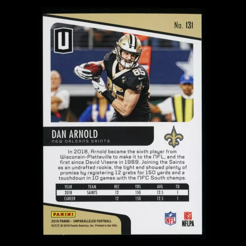Dan Arnold RC 2019 Unparalleled Rookie Saints