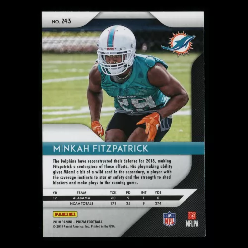 Minkah Fitzpatrick RC 2018 Prizm Rookie Dolphins