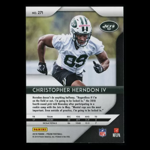 Christopher Herndon IV RC 2018 Prizm Rookie Jets