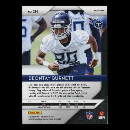 Deontay Burnett RC 2018 Prizm Green Pulsar Rookie Titans