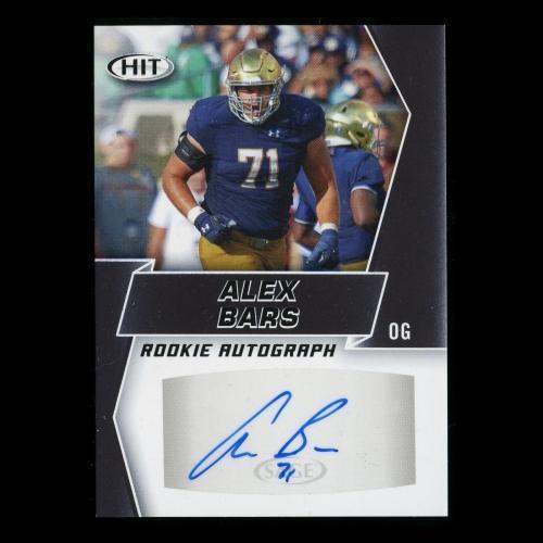 Alex Bars RC 2019 HIT Rookie Auto Fighting Irish